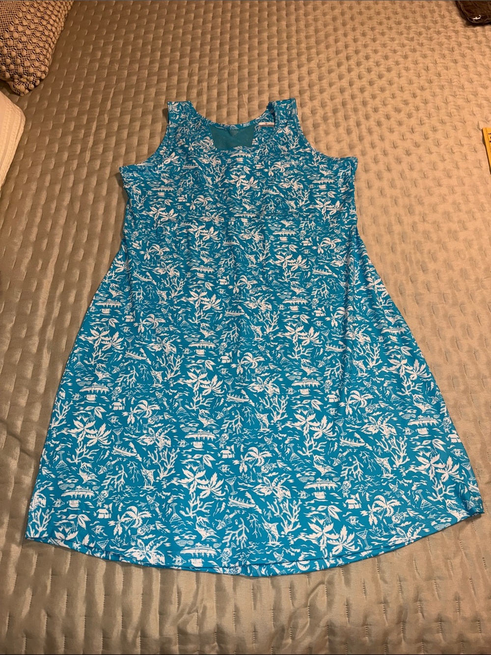 Columbia PFG Sleeveless Blue Floral A-Line Dress